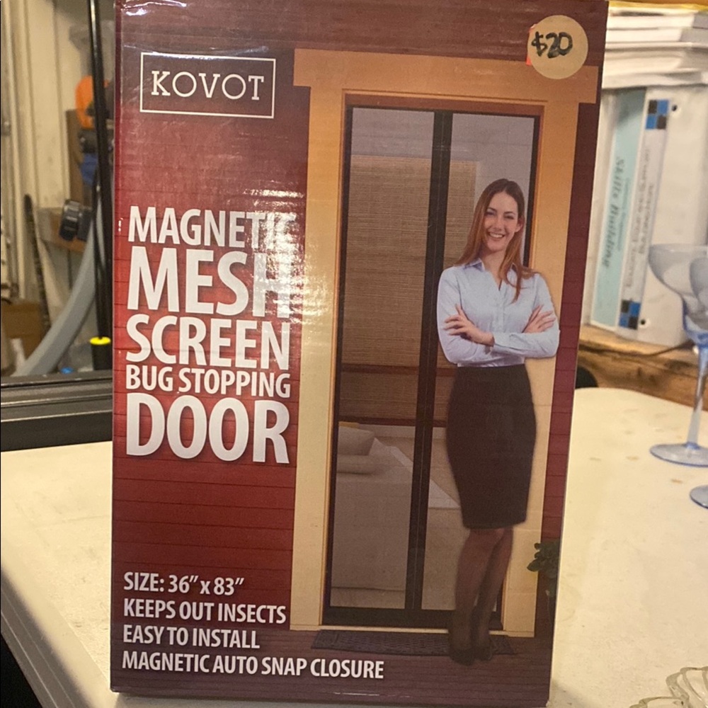 OVO Magnetic Mesh Screen Door - Black